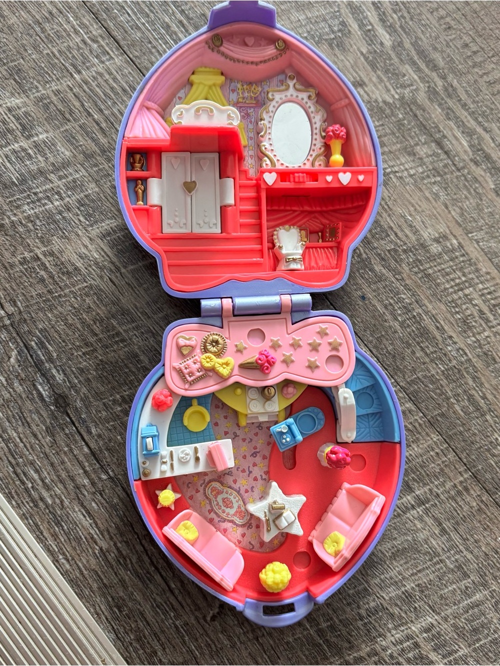 1995 Pocket Playset Heart Compact Kids Toy - Pink & Purple